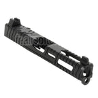 5KU CNC Aluminium 9INE RMR Ready Canon Glissière Set Convient pour WE Tokyo Marui G17 Gen3 Série GBB Pistolet Airsoft Noir