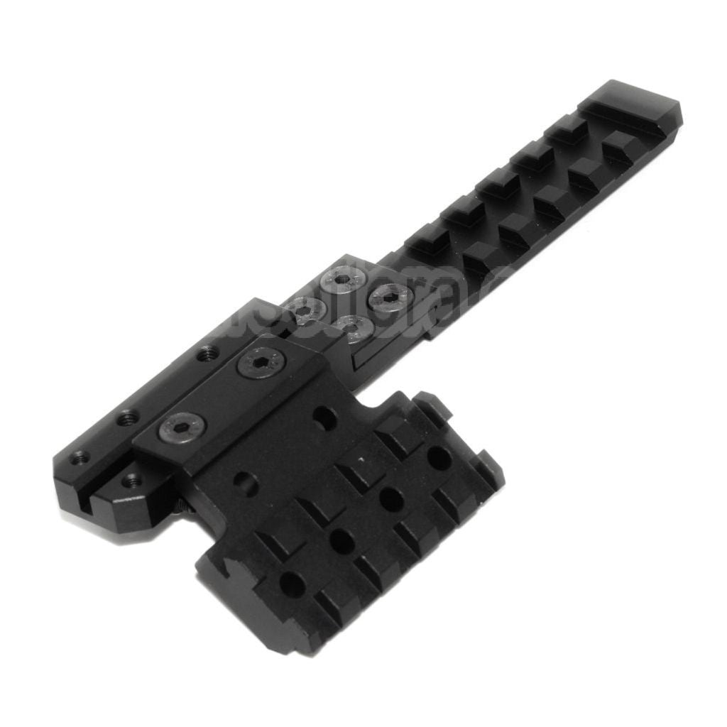 PPS CNC Aluminum Hausse Extended Rail Montage Set Convient pour AK Série AEG Fusil Airsoft Noir