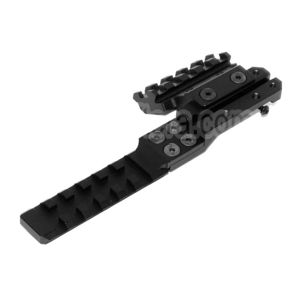 PPS CNC Aluminium Hausse Extended Rail Montage Set Convient pour AK Série AEG Fusil Airsoft Noir