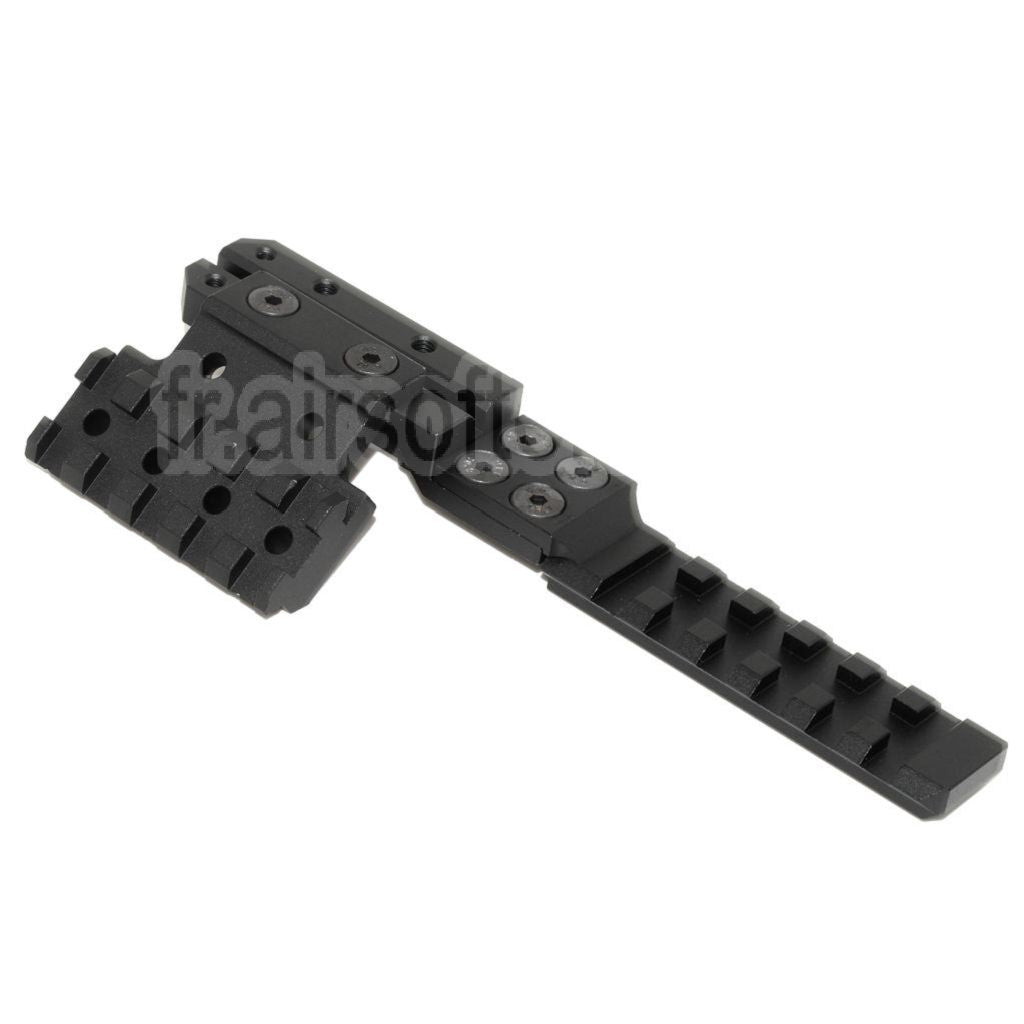 PPS CNC Aluminium Hausse Extended Rail Montage Set Convient pour AK Série AEG Fusil Airsoft Noir