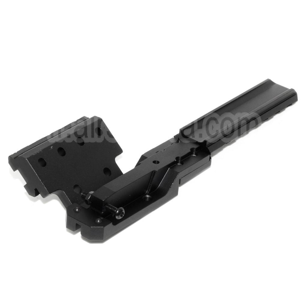 PPS CNC Aluminium Hausse Extended Rail Montage Set Convient pour AK Série AEG Fusil Airsoft Noir