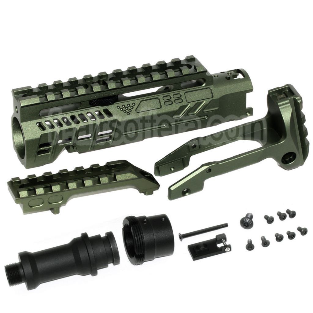 Kit de conversion de carabine 5KU Type-B avec M1913 Rail Crosse Adaptateur Convient pour Action Army AAP-01 Série GBB Pistolet Airsoft