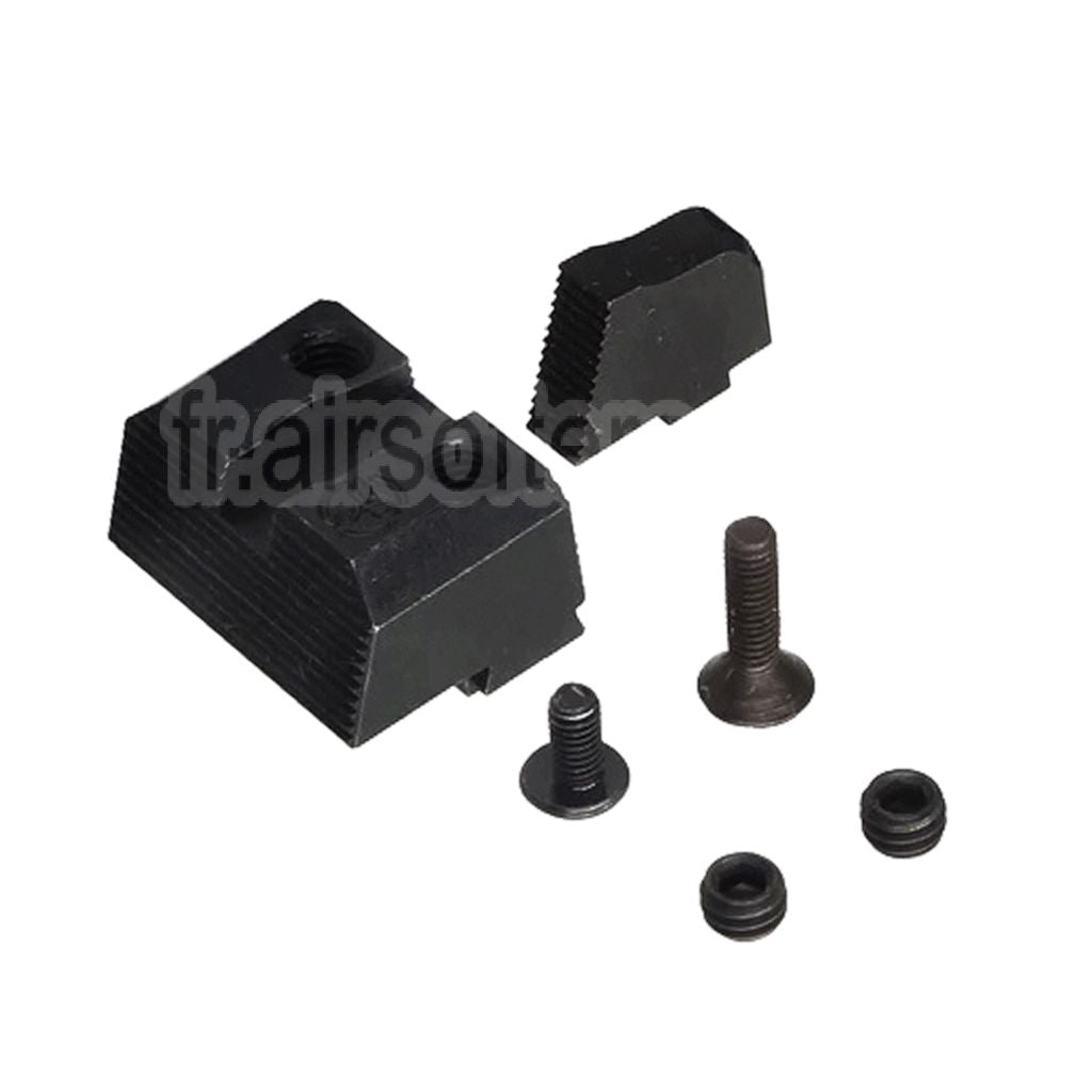 Guns Modify GM CNC Acier SU Style Silencieux Guidon Hausse Set Convient pour WE(WE-TECH) Tokyo Marui G-Série GBB Pistolet Airsoft Noir