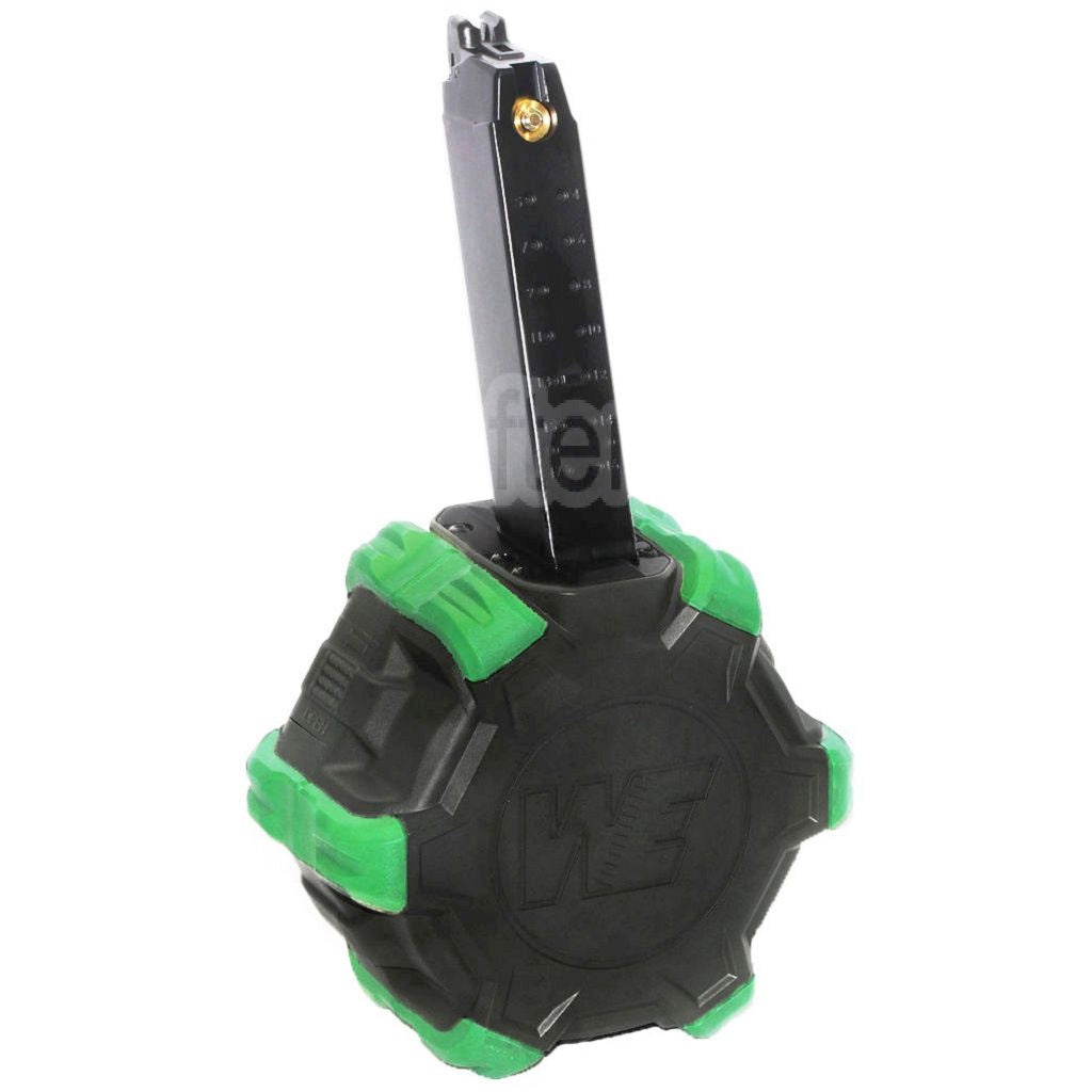 WE (WE-TECH) 350 Billes Gaz Chargeur Tambour Convient pour G17 G18C G-Série GBB Pistolet Airsoft
