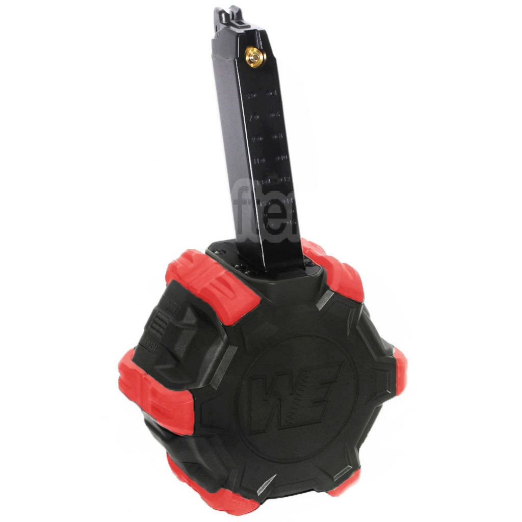 WE (WE-TECH) 350 Billes Gaz Chargeur Tambour Convient pour G17 G18C G-Série GBB Pistolet Airsoft