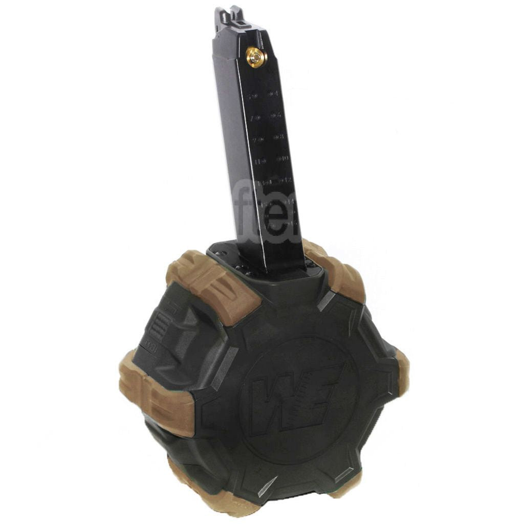 WE (WE-TECH) 350 Billes Gaz Chargeur Tambour Convient pour G17 G18C G-Série GBB Pistolet Airsoft