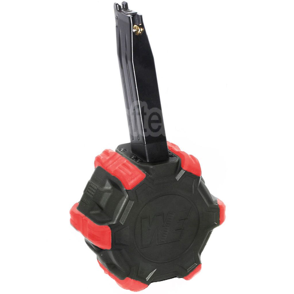 WE (WE-TECH) 350 Billes Gaz Chargeur Tambour Convient pour Hi-Capa GBB Pistolet Airsoft