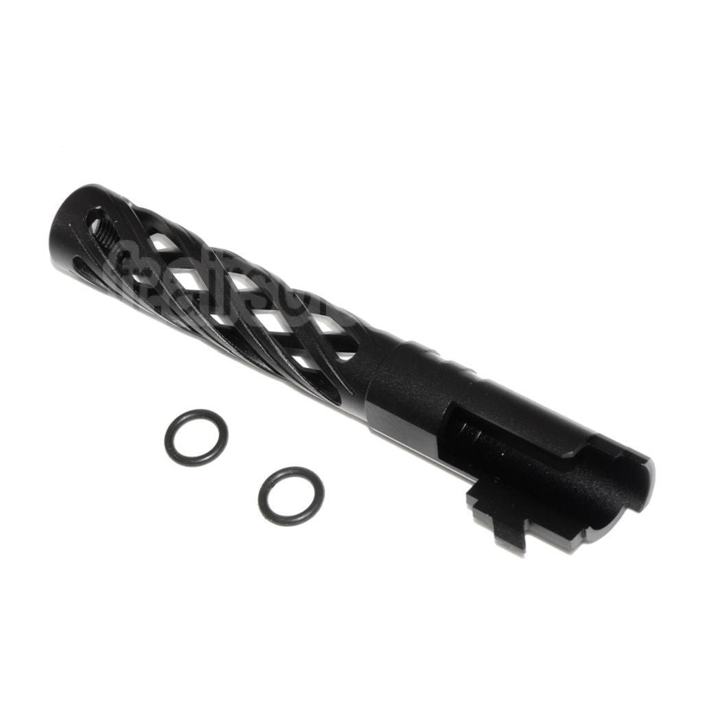 5KU 5 Pouces 123/127mm CNC Tornade Spirale Hollow Canon Extérieur +11mm CW sens horaire Convient pour Armorer Works AW WE-TECH Tokyo Marui Hi-Capa 5.1 GBB Pistolet Airsoft