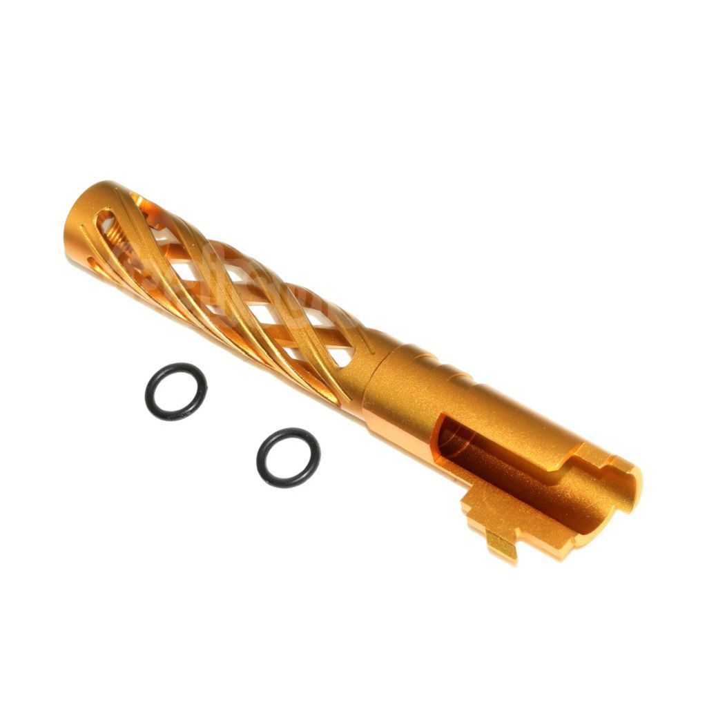 5KU 5 Pouces 123/127mm CNC Tornade Spirale Hollow Canon Extérieur +11mm CW sens horaire Convient pour Armorer Works AW WE-TECH Tokyo Marui Hi-Capa 5.1 GBB Pistolet Airsoft
