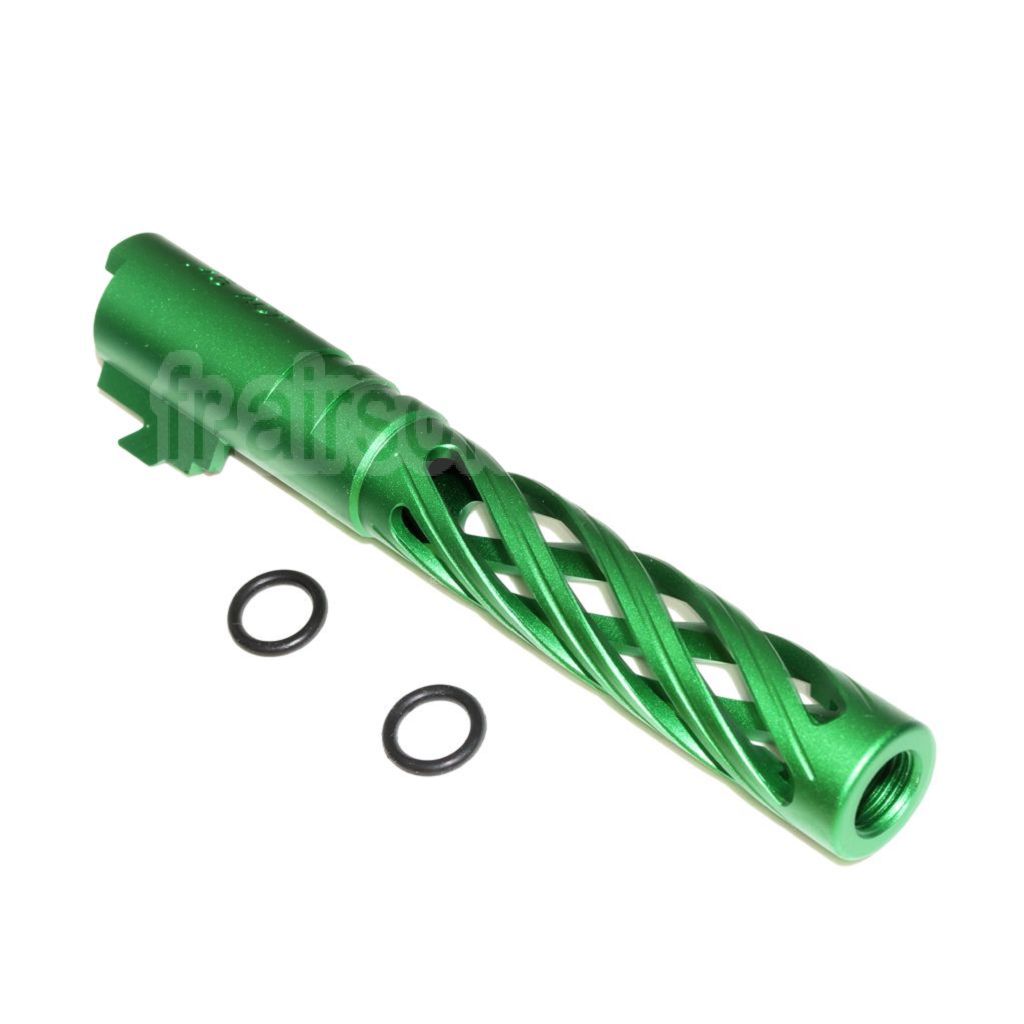 5KU 5 Pouces 123/127mm CNC Tornade Spirale Hollow Canon Extérieur +11mm CW sens horaire Convient pour Armorer Works AW WE-TECH Tokyo Marui Hi-Capa 5.1 GBB Pistolet Airsoft