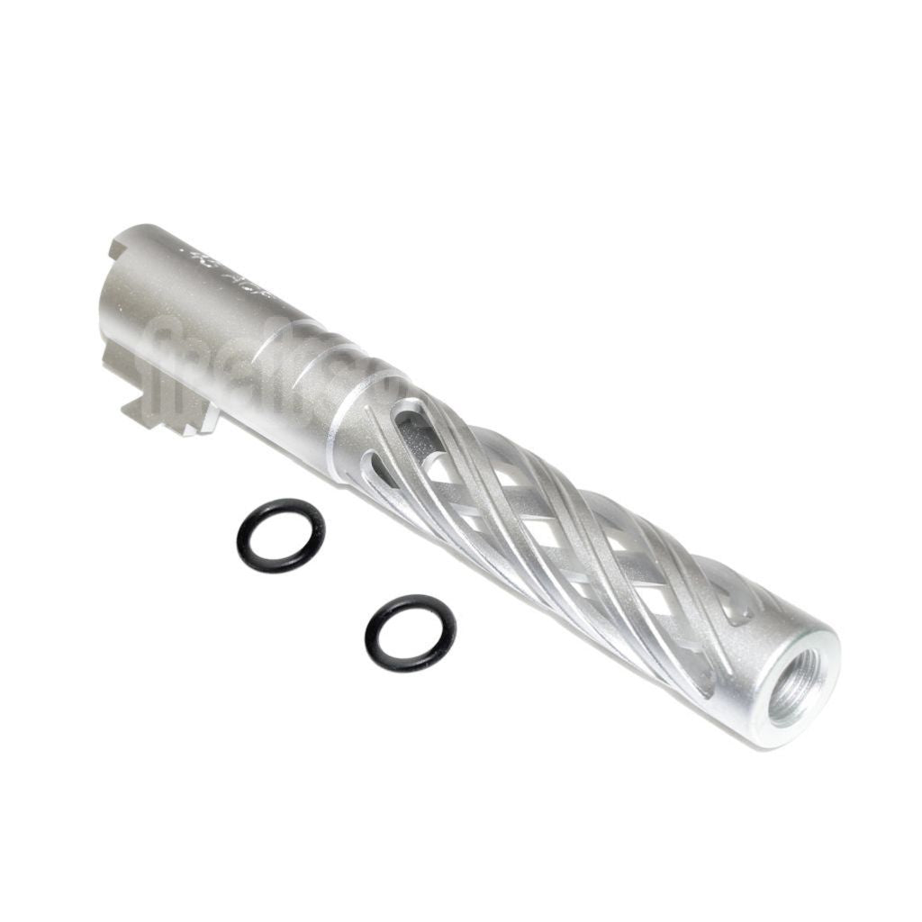 5KU 5 Pouces 123/127mm CNC Tornade Spirale Hollow Canon Extérieur +11mm CW sens horaire Convient pour Armorer Works AW WE-TECH Tokyo Marui Hi-Capa 5.1 GBB Pistolet Airsoft