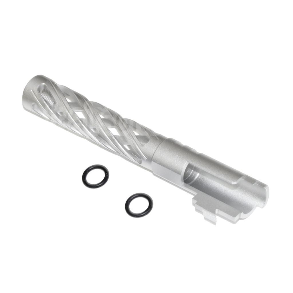 5KU 5 Pouces 123/127mm CNC Tornade Spirale Hollow Canon Extérieur +11mm CW sens horaire Convient pour Armorer Works AW WE-TECH Tokyo Marui Hi-Capa 5.1 GBB Pistolet Airsoft