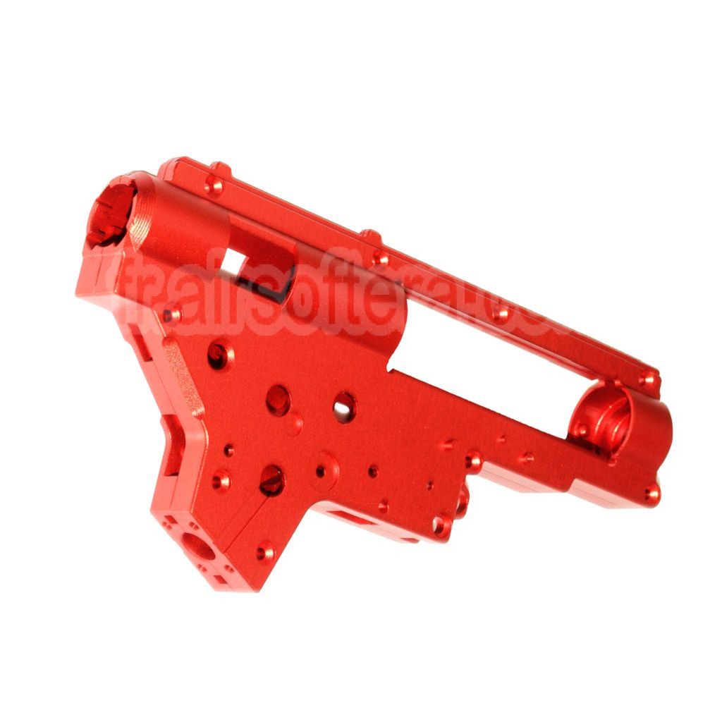 CYMA CNC Aluminium 8mm QD Vitesse Boîte Boîtier Convient pour CYMA Platinum Série SR25 QBS Série AEG Fusil Airsoft Rouge