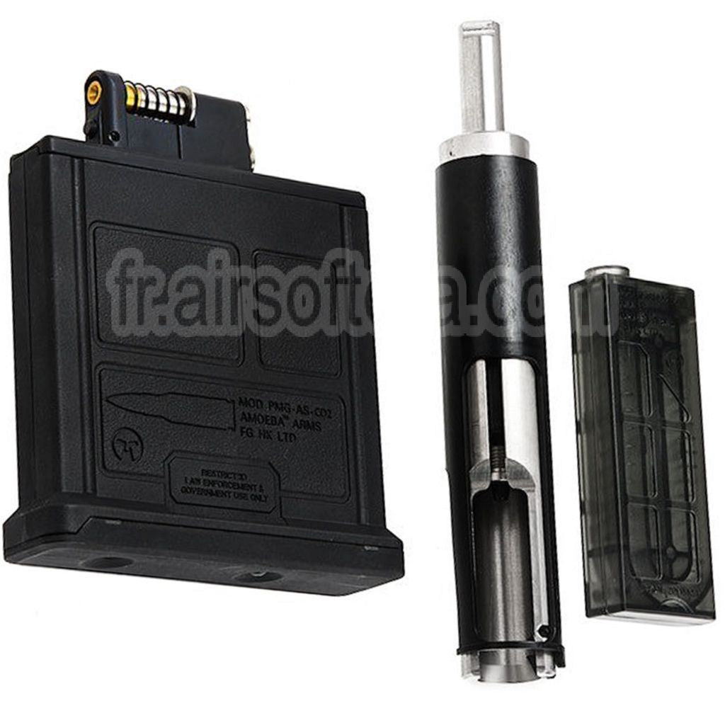 ARES 50 Billes Co2 Chargeur Set Convient pour Ares AMOEBA Striker Spring Sniper Fusil Airsoft Noir