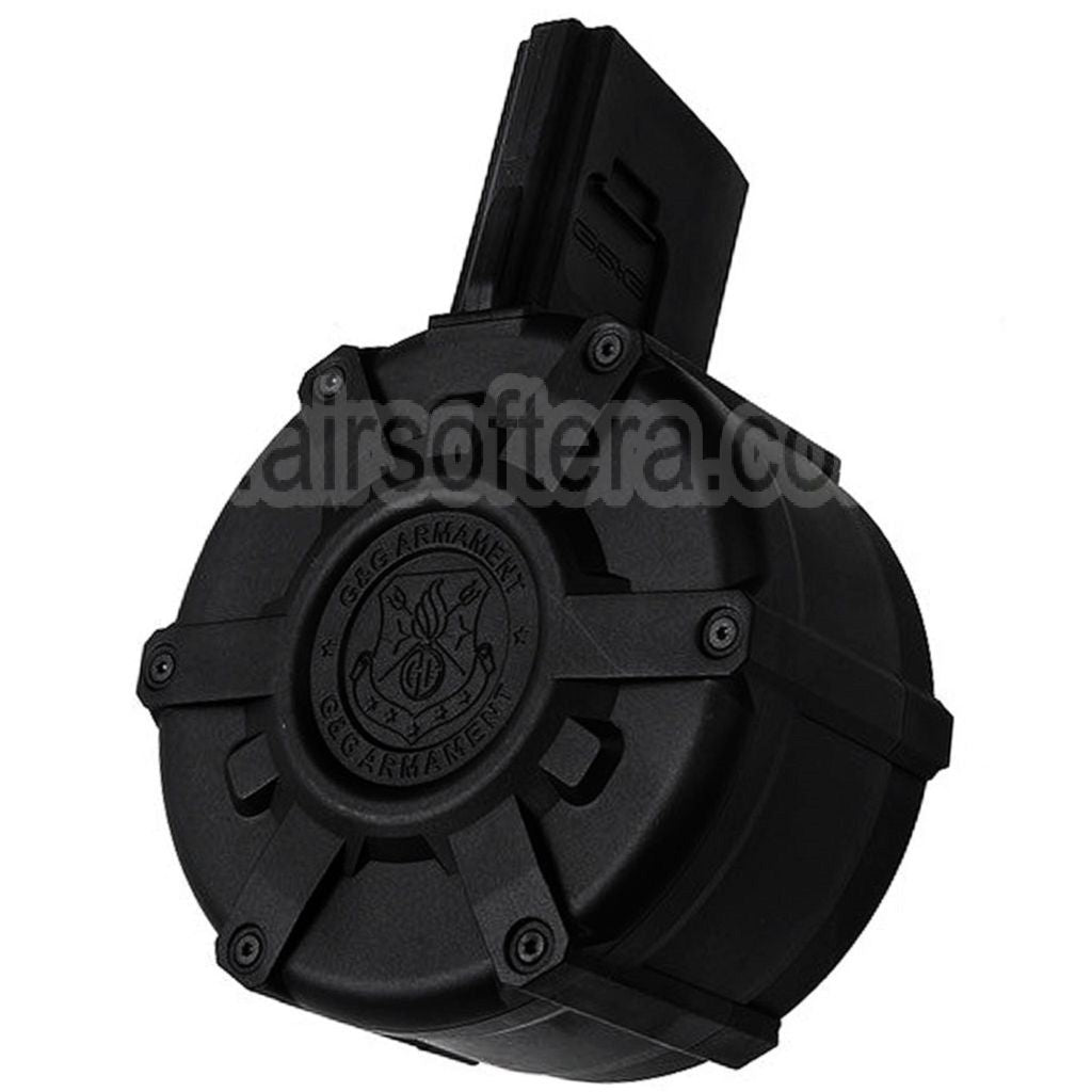 G&G 2300 Billes Polymère Chargeur Tambour Convient pour G&G M4 M16 Série AEG Fusil Airsoft Noir