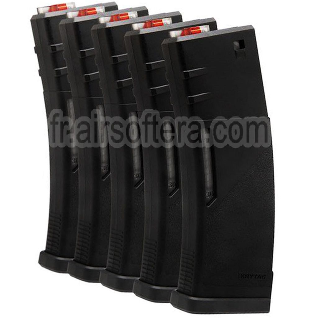 KRYTAC Swappable 30/120 Billes Polymère Chargeur Convient pour M4 M16 Série AEG Fusil Airsoft Noir