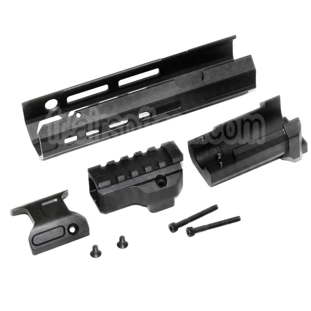 Dytac SLR Rifleworks ION Lite 165mm 6.5 Pouces Extended M-LOK Rail de Garde-Main Kit avec Canon Extérieur Convient pour GHK AK Série GBB Fusil Airsoft Noir