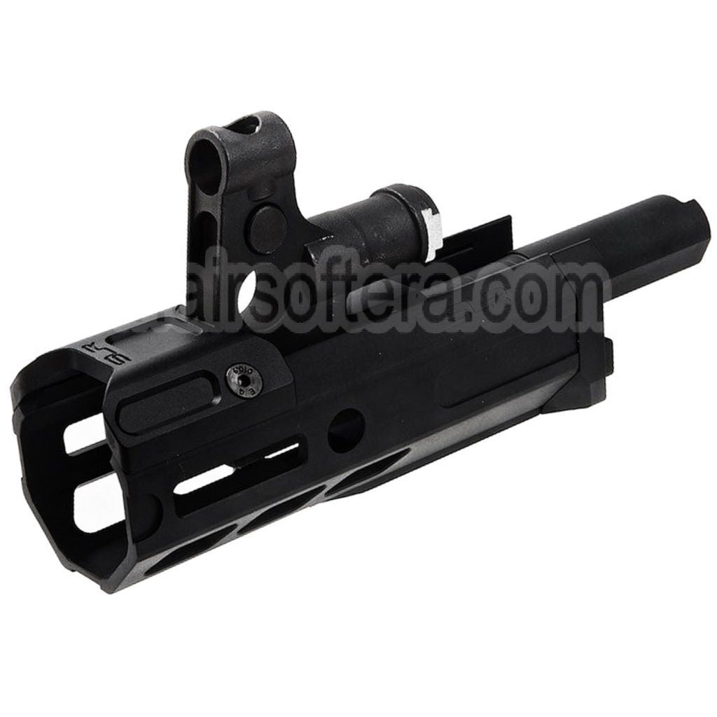 Dytac SLR Rifleworks 125mm 4.7 Pouces Light M-LOK Extended Rail de Garde-Main Kit avec Canon Extérieur Convient pour Tokyo Marui AKM Série GBB Fusil Airsoft Noir
