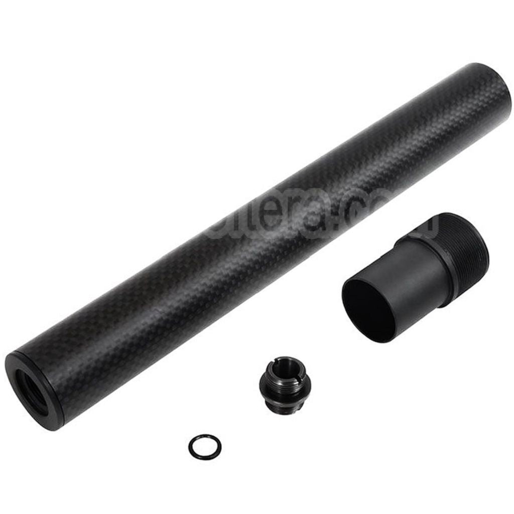 Laylax PSS 257mm/265mm Court Type Carbone Fiber Canon Extérieur Convient pour Tokyo Marui VSR-10 Série Bolt Action Sniper Airsoft Noir