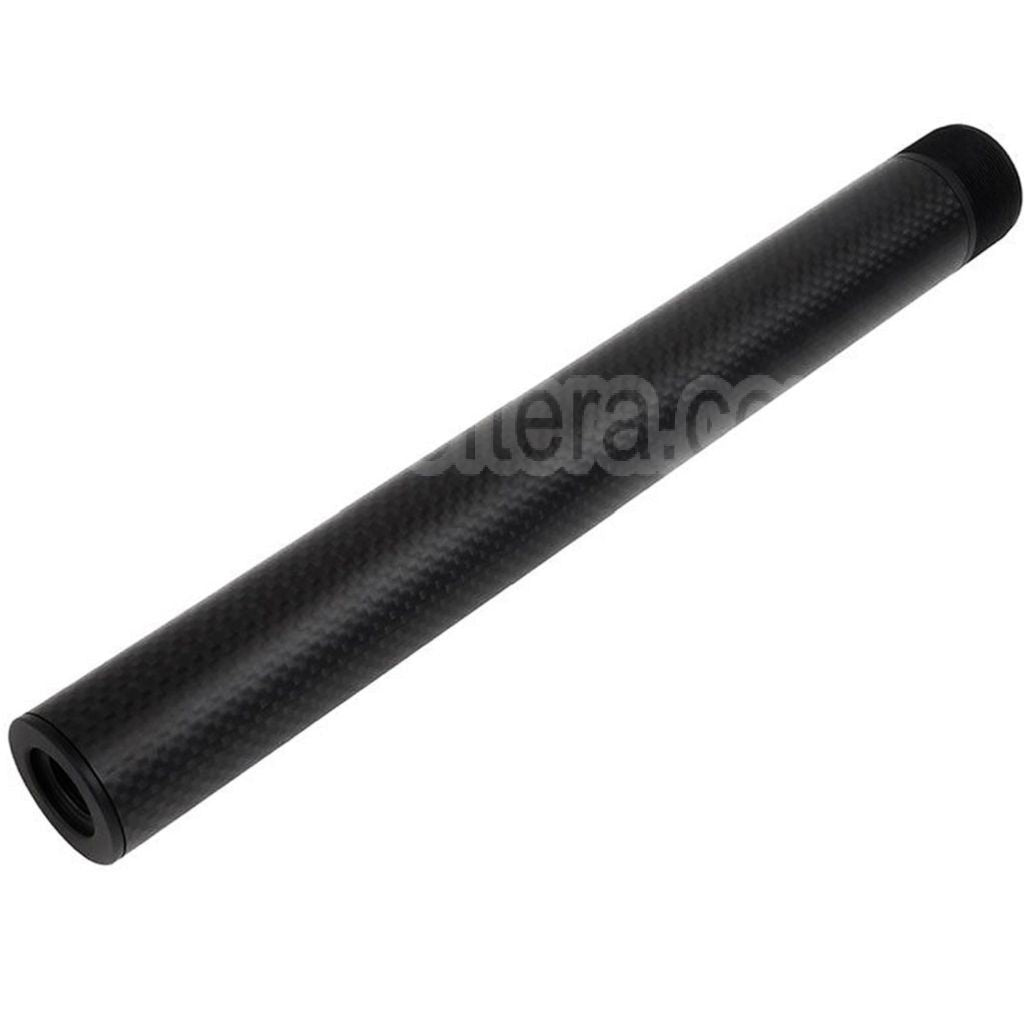 Laylax PSS 257mm/265mm Court Type Carbone Fiber Canon Extérieur Convient pour Tokyo Marui VSR-10 Série Bolt Action Sniper Airsoft Noir