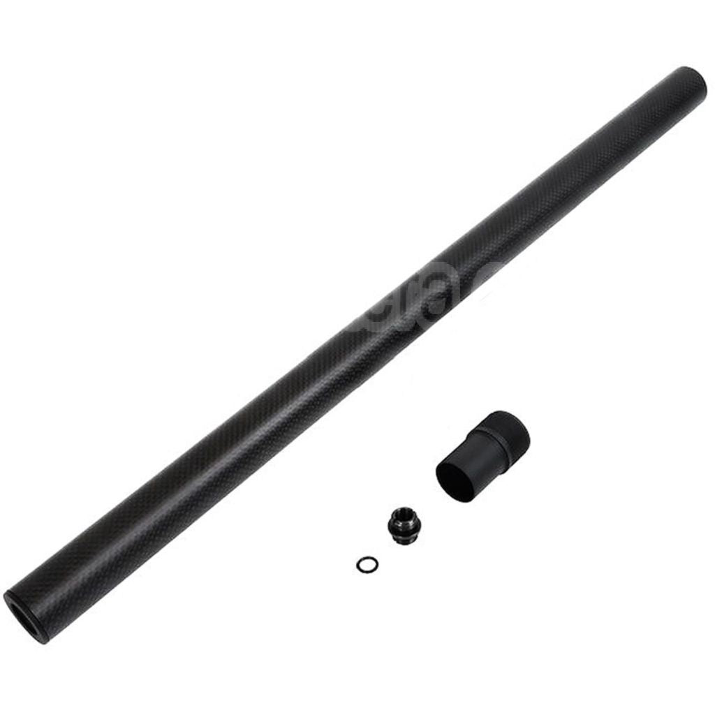 Laylax PSS 548mm Carbone Fiber Regular Canon Extérieur Convient pour Tokyo Marui VSR-10 G-Spec Série Bolt Action Sniper Airsoft Noir