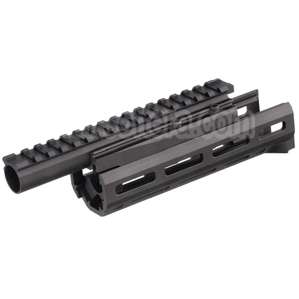Hephaestus 6.5 Pouces 160mm CNC Aluminum M-LOK Garde-Main avec 20mm Railed Gaz Tube Convient pour GHK LCT AKS-74U Série AEG GBB Fusil Airsoft Noir