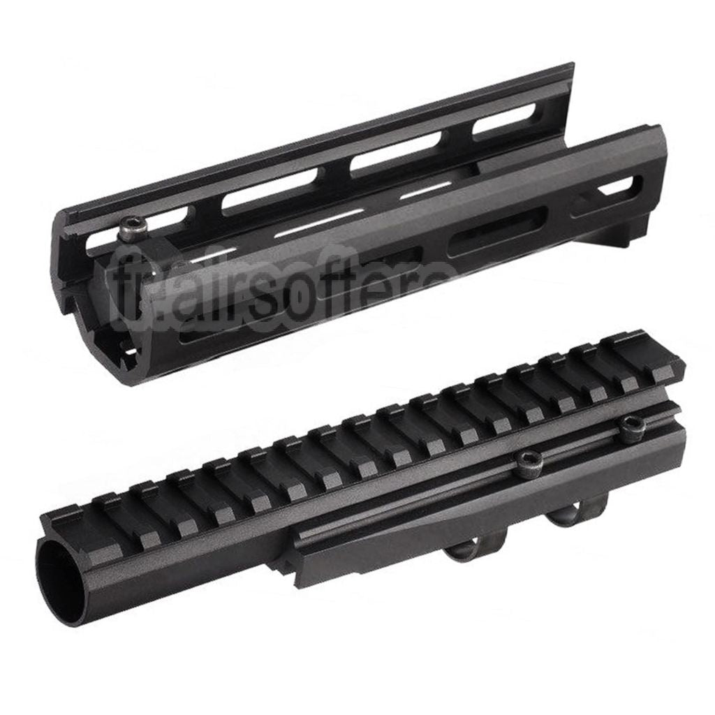 Hephaestus 6.5 Pouces 160mm CNC Aluminum M-LOK Garde-Main avec 20mm Railed Gaz Tube Convient pour GHK LCT AKS-74U Série AEG GBB Fusil Airsoft Noir