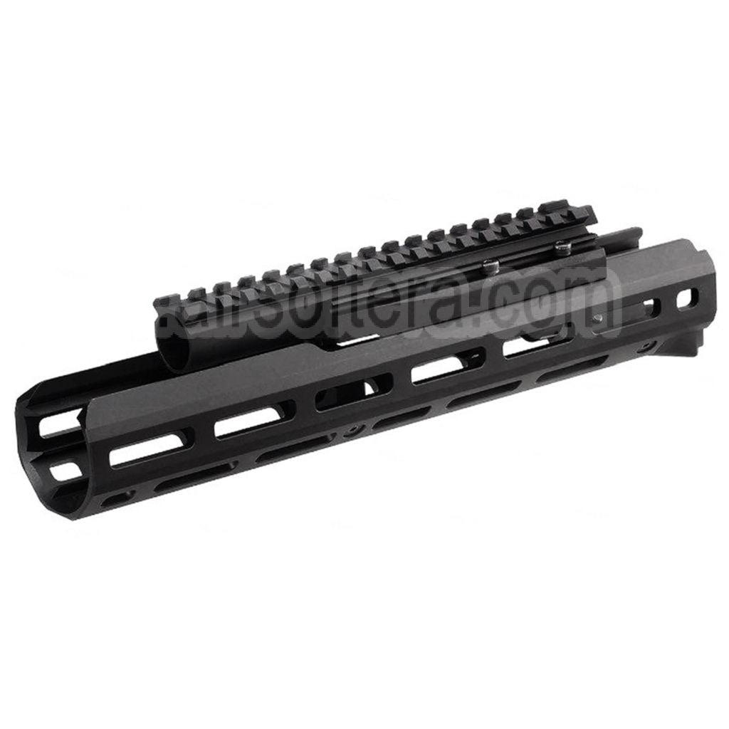 Hephaestus 10.5 Pouces 265mm CNC Aluminum M-LOK Garde-Main avec 20mm Railed Gaz Tube Convient pour Tokyo Marui ZET System AK Série GBB Fusil Airsoft Noir
