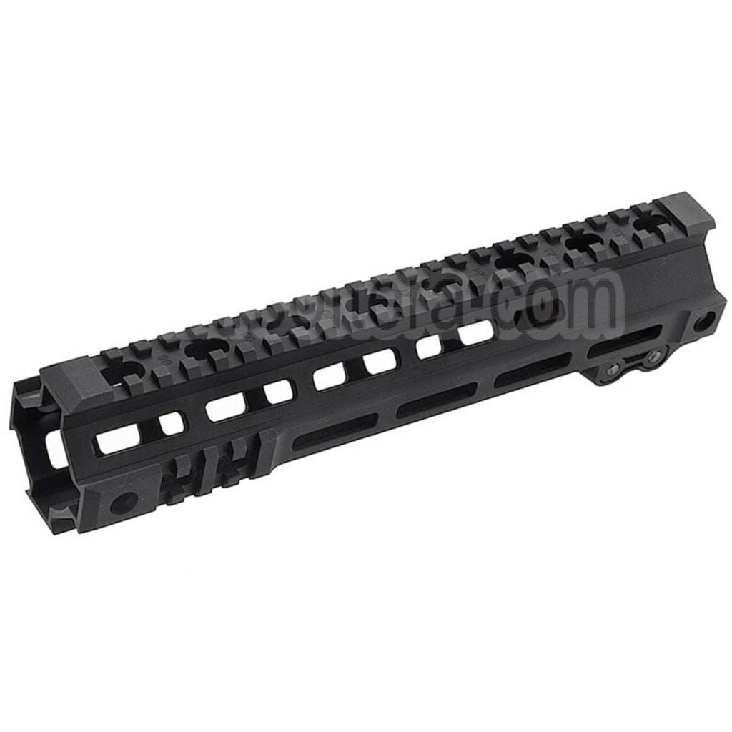 Z-Parts Aluminium 255mm 10 Pouces MK4 M-LOK Rail de Garde-Main avec Barrel Nut Convient pour GHK M4 Série GBB Fusil Airsoft Noir