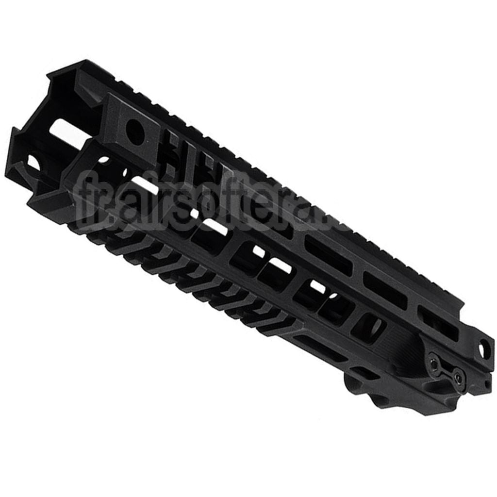 Z-Parts Aluminium 255mm 10 Pouces MK4 M-LOK Rail de Garde-Main avec Barrel Nut Convient pour GHK M4 Série GBB Fusil Airsoft Noir