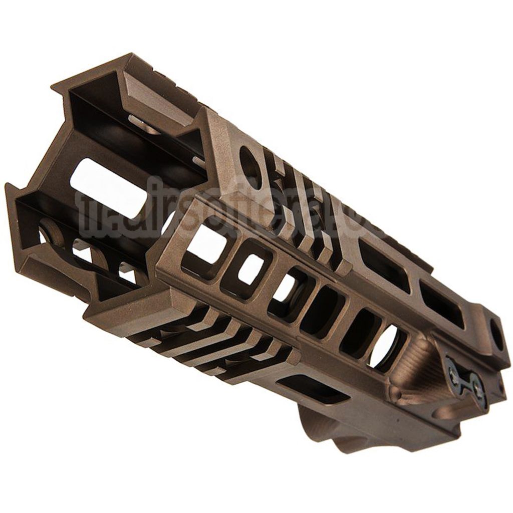 Z-Parts Aluminium 185mm 7 Pouces MK4 M-LOK Rail de Garde-Main avec Barrel Nut Convient pour GHK M4 Série GBB Fusil Airsoft Tan