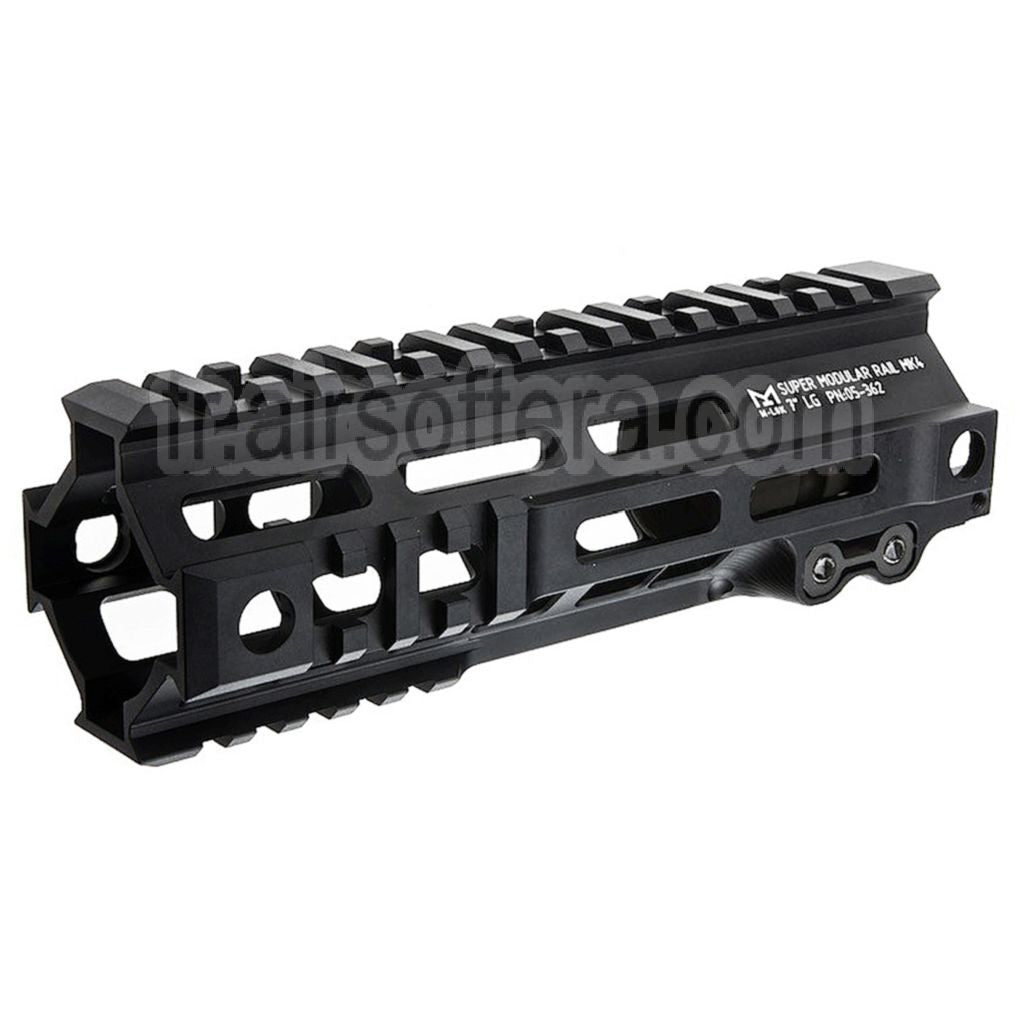 Z-Parts Aluminium 185mm 7 Pouces MK4 M-LOK Rail de Garde-Main avec Barrel Nut Convient pour Tokyo Marui M4 Série MWS GBB Fusil Airsoft Noir