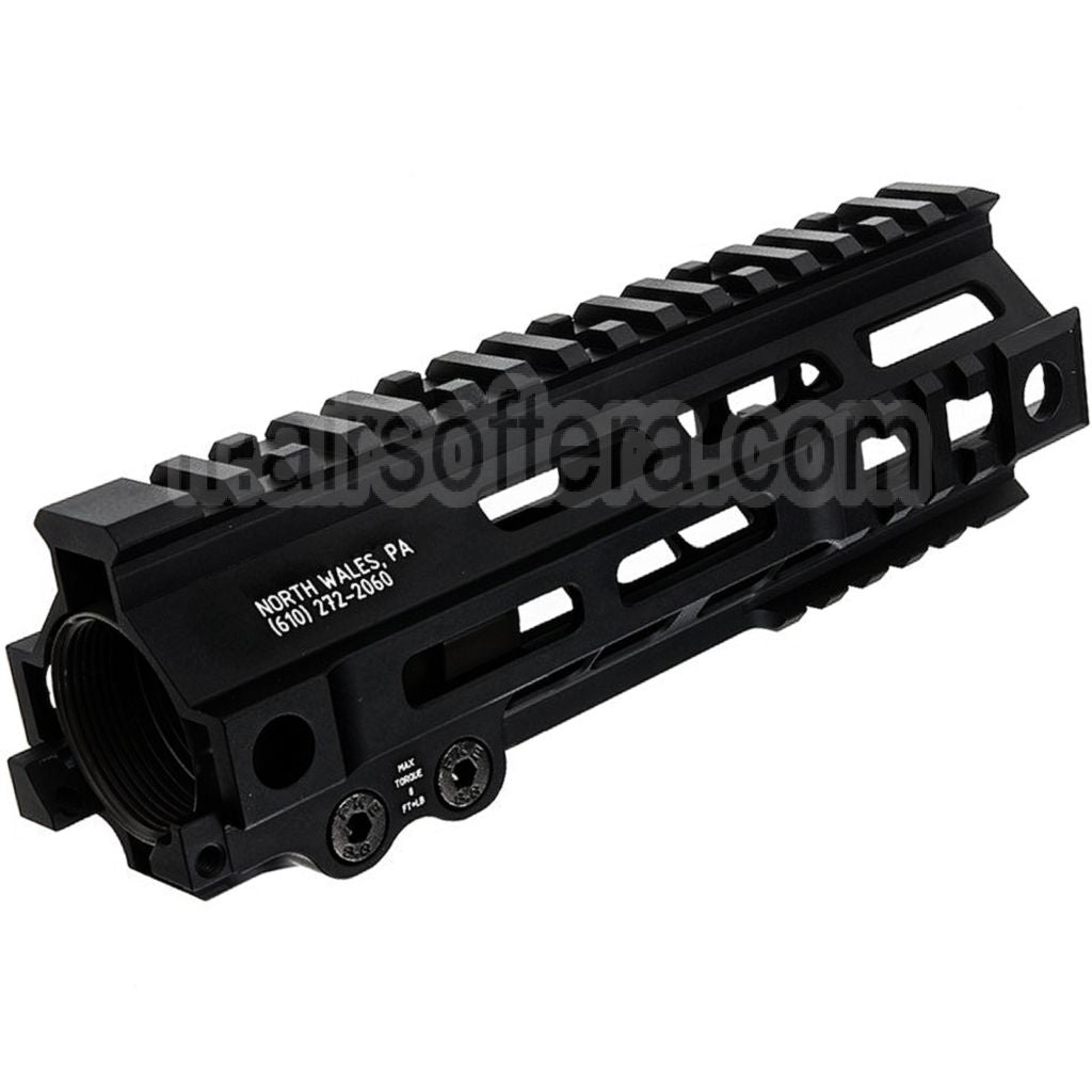 Z-Parts Aluminium 185mm 7 Pouces MK4 M-LOK Rail de Garde-Main avec Barrel Nut Convient pour Tokyo Marui M4 Série MWS GBB Fusil Airsoft Noir