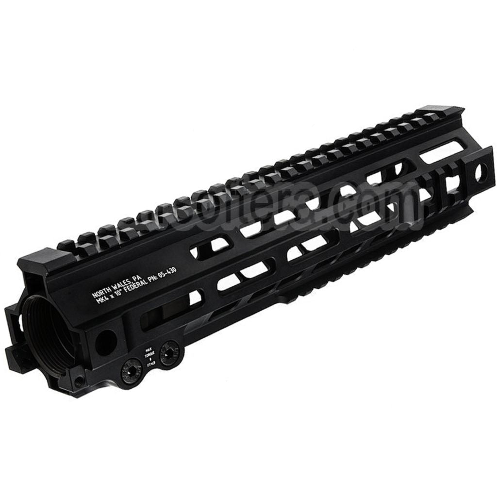Z-Parts Aluminium 260mm 10 Pouces MK4 M-LOK Rail de Garde-Main avec Barrel Nut Convient pour Tokyo Marui M4 Série MWS GBB Fusil Airsoft Noir