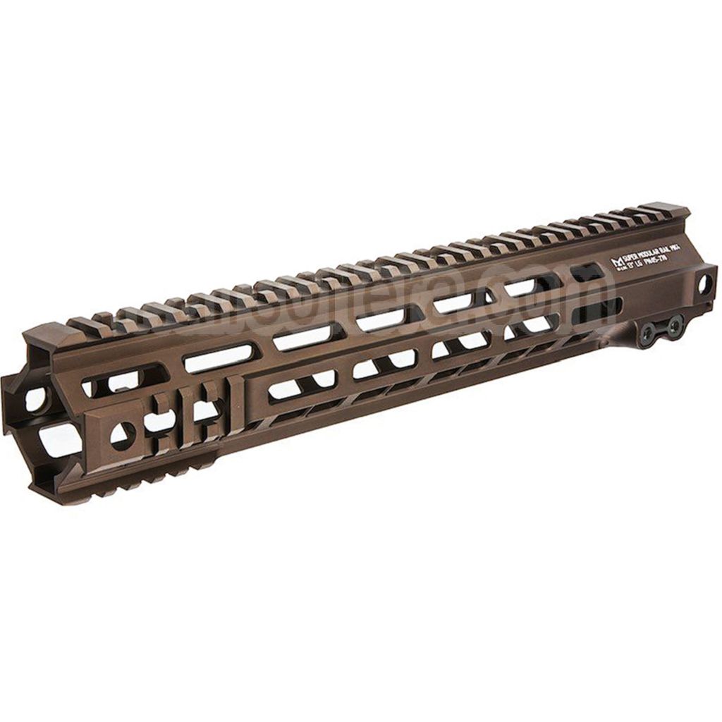 Z-Parts Aluminium 335mm 13 Pouces MK4 M-LOK Rail de Garde-Main avec Barrel Nut Convient pour Tokyo Marui M4 Série MWS GBB Fusil Airsoft Tan