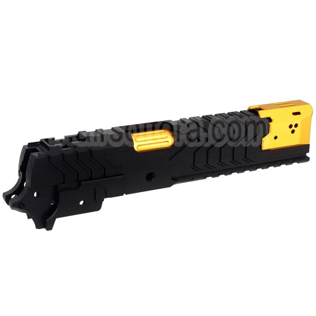 5KU CNC Aluminum Matrix Style Canon Extérieur Milieu Châssis Glissière Set Convient pour Tokyo Marui Hi-Capa Série GBB Pistolet Airsoft