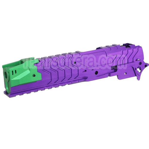 5KU CNC Aluminum Matrix Style Canon Extérieur Milieu Châssis Glissière Set Convient pour Tokyo Marui Hi-Capa Série GBB Pistolet Airsoft