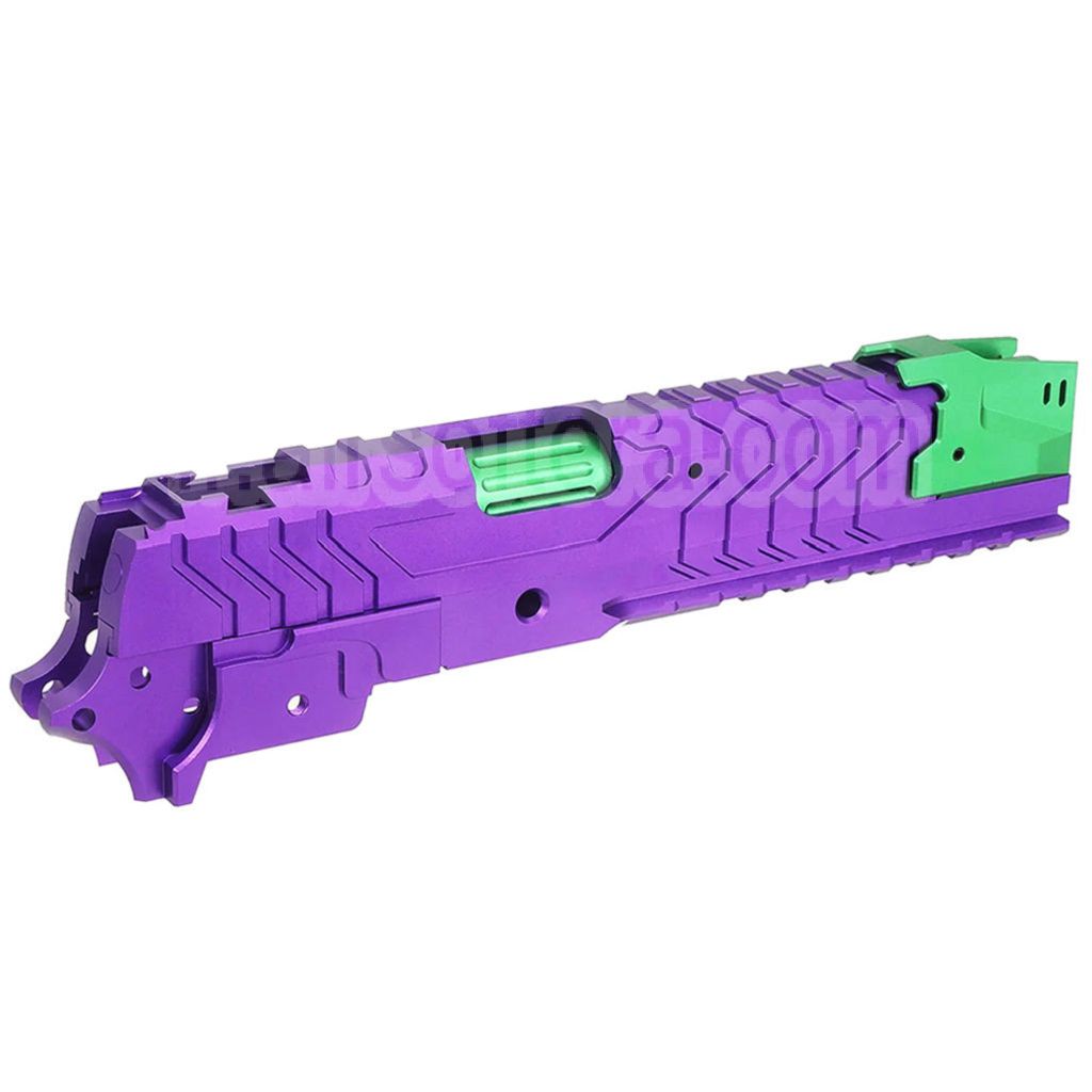 5KU CNC Aluminum Matrix Style Canon Extérieur Milieu Châssis Glissière Set Convient pour Tokyo Marui Hi-Capa Série GBB Pistolet Airsoft