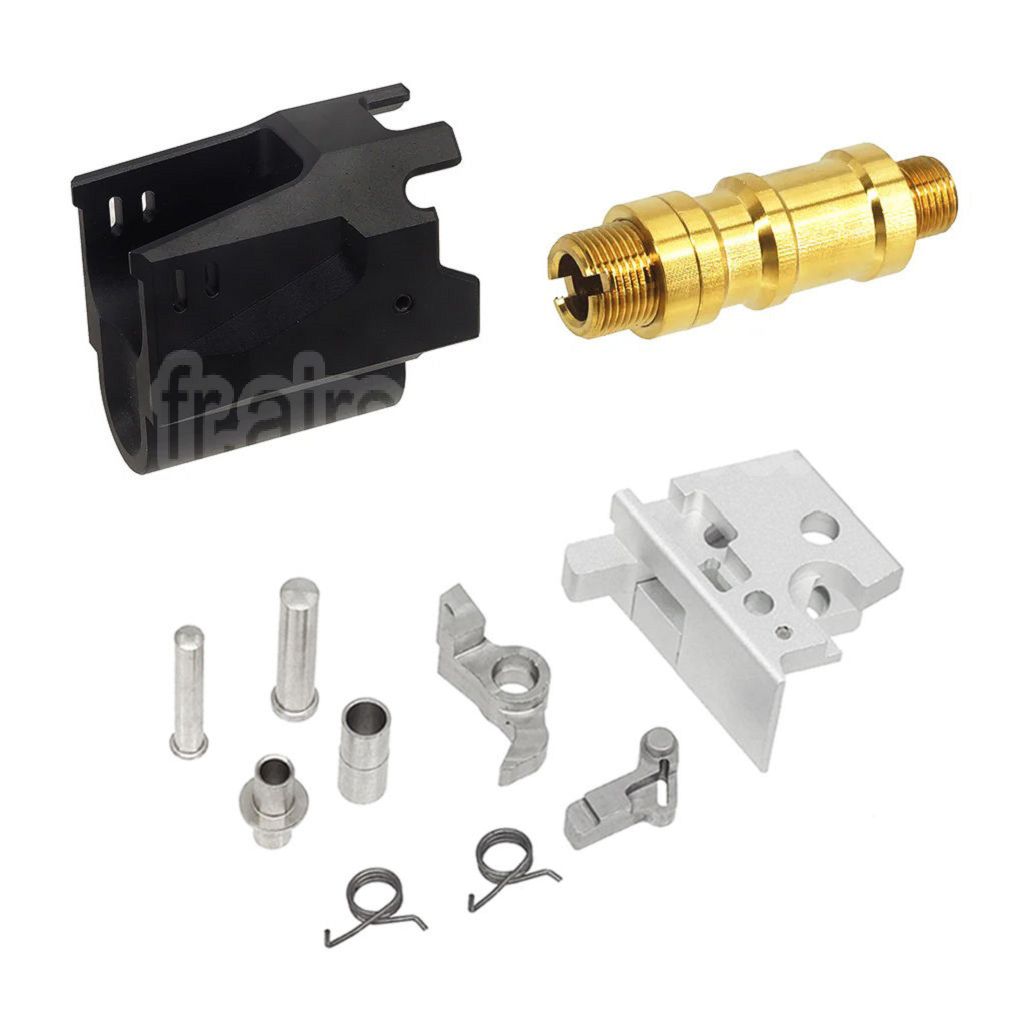 5KU CNC Aluminum Matrix Style Canon Extérieur Milieu Châssis Glissière Set Convient pour Tokyo Marui Hi-Capa Série GBB Pistolet Airsoft