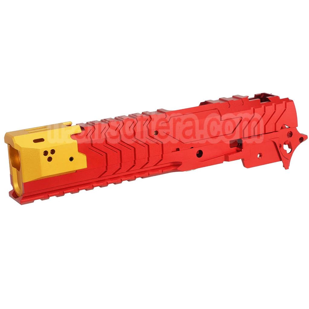 5KU CNC Aluminum Matrix Style Canon Extérieur Milieu Châssis Glissière Set Convient pour Tokyo Marui Hi-Capa Série GBB Pistolet Airsoft