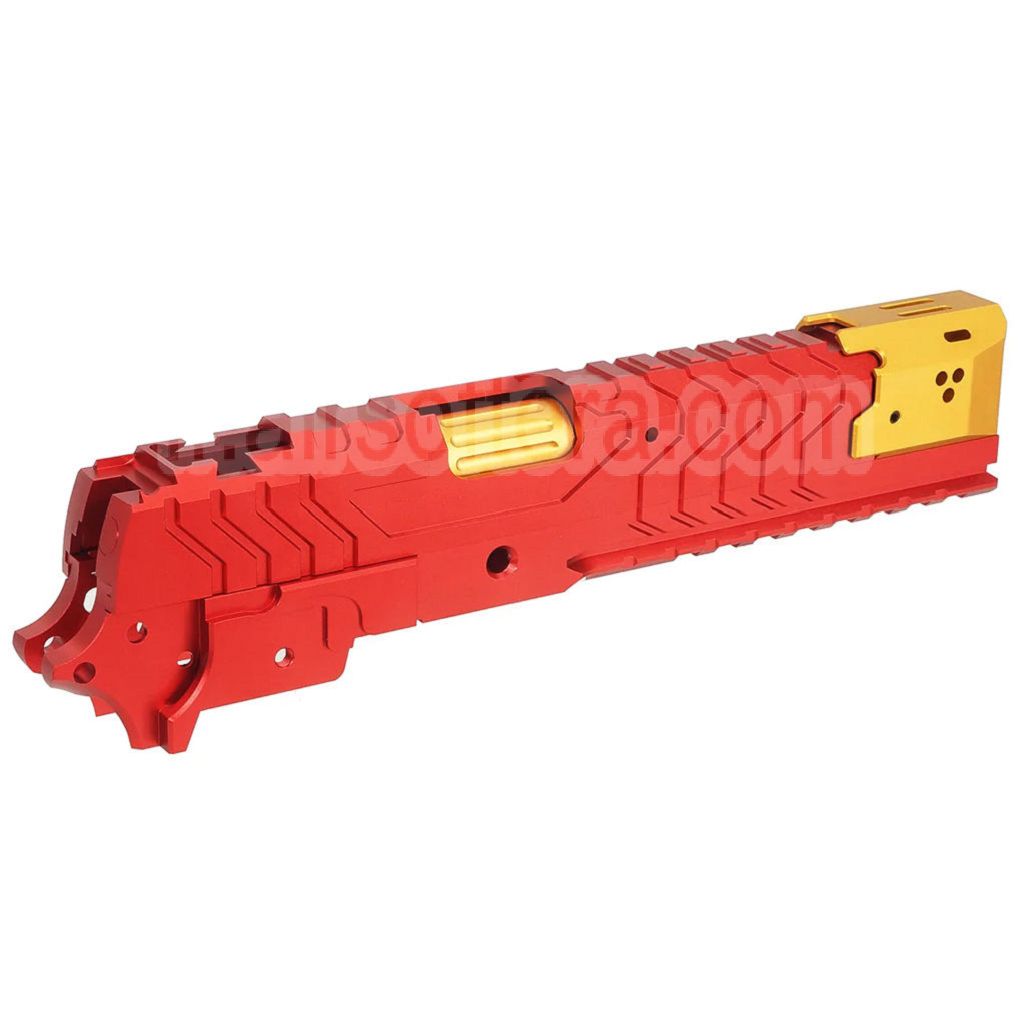 5KU CNC Aluminum Matrix Style Canon Extérieur Milieu Châssis Glissière Set Convient pour Tokyo Marui Hi-Capa Série GBB Pistolet Airsoft