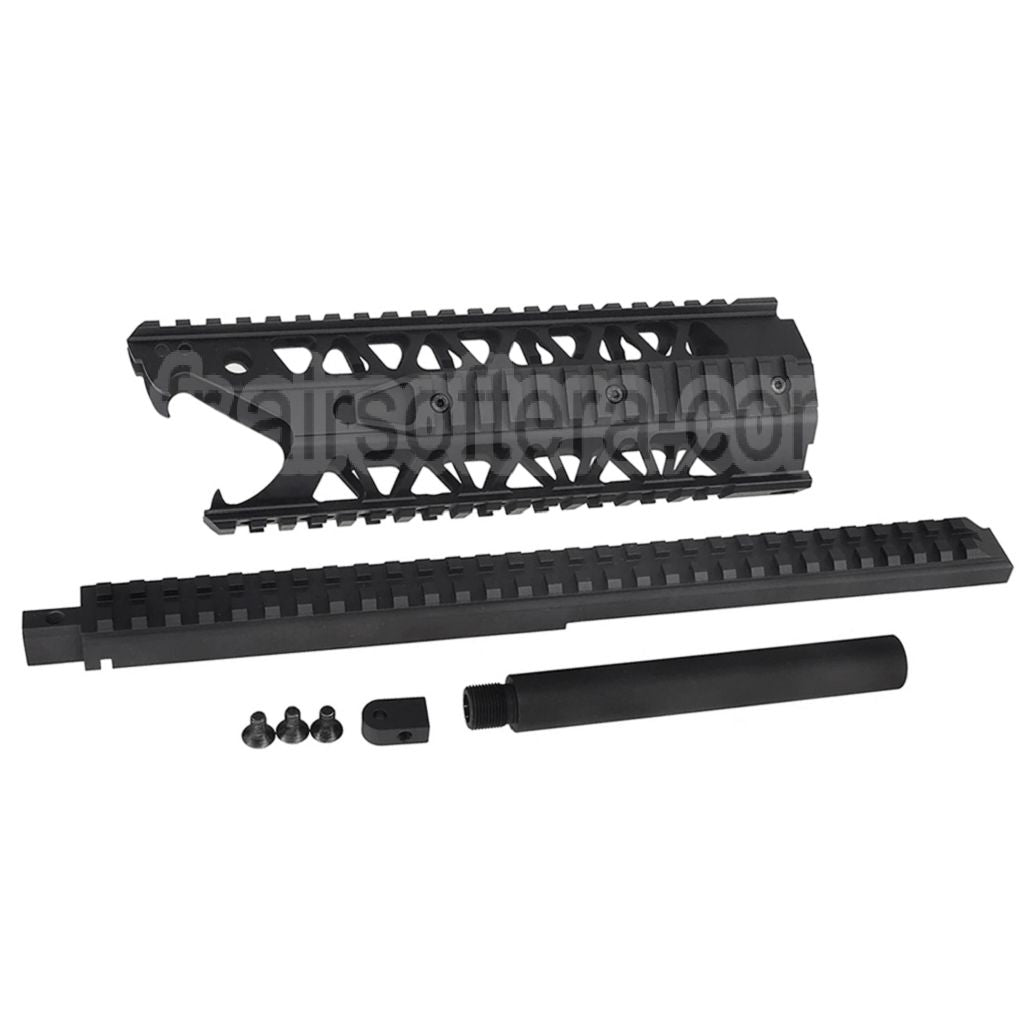 Army Armament 9 Pouces 4-Côtés Railed Raptor RAS Keymod Interface Rail de Garde-Main Convient pour Army Armament R908 AUG AEG Fusil Airsoft Noir