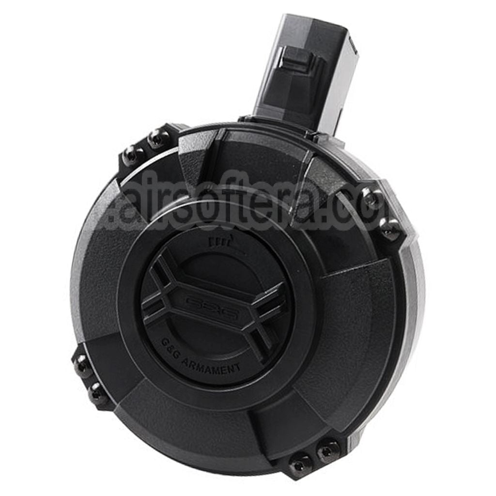 G&amp;G 1730 Billes Polymère Manual Winding Chargeur Tambour Convient pour G&amp;G PRK9 Série AEG Fusil Airsoft Noir
