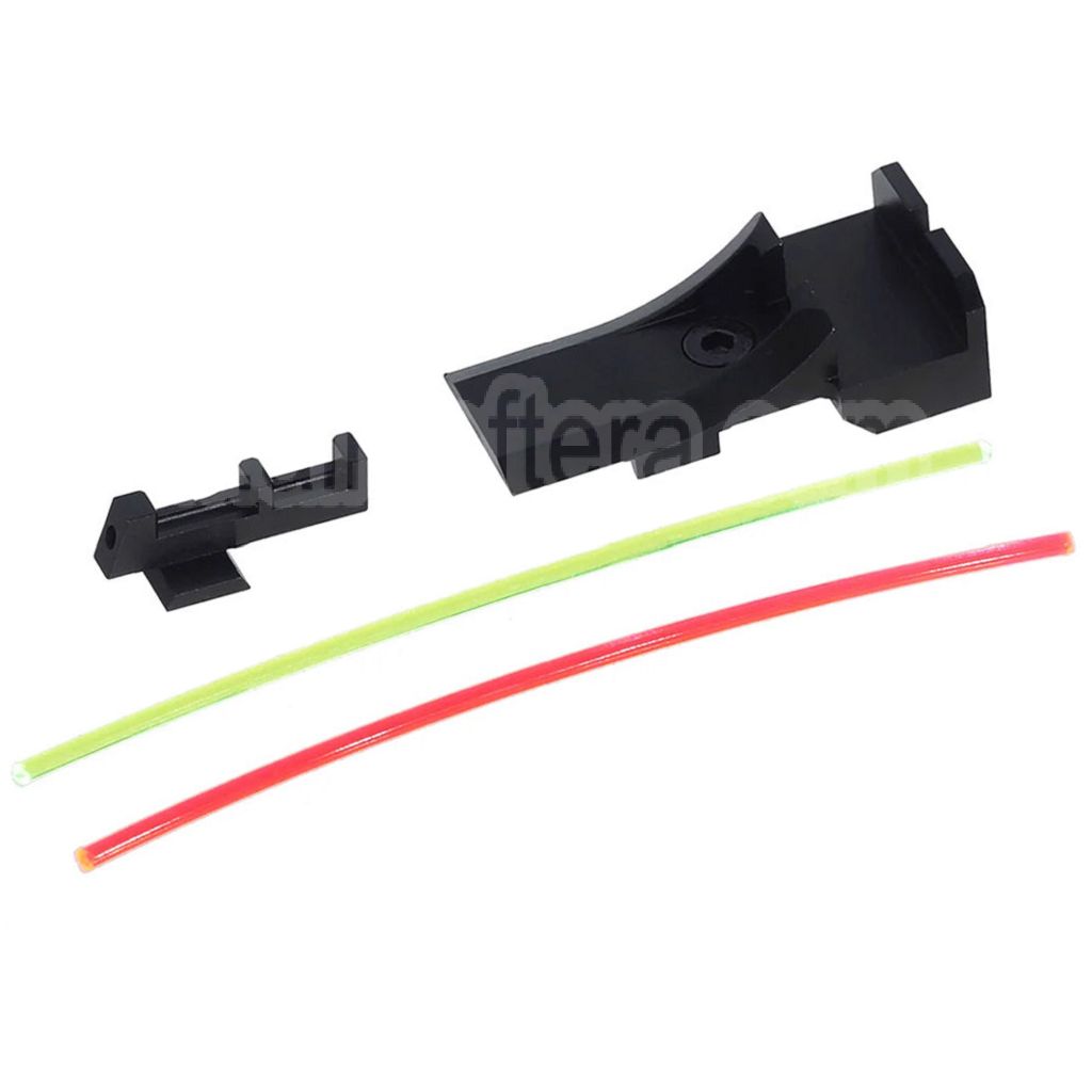 AIP Guidon Hausse Visée V3 Fibre Optique Aluminium Convient pour Tokyo Marui Hi-Capa 5.1 Série GBB Pistolet Airsoft