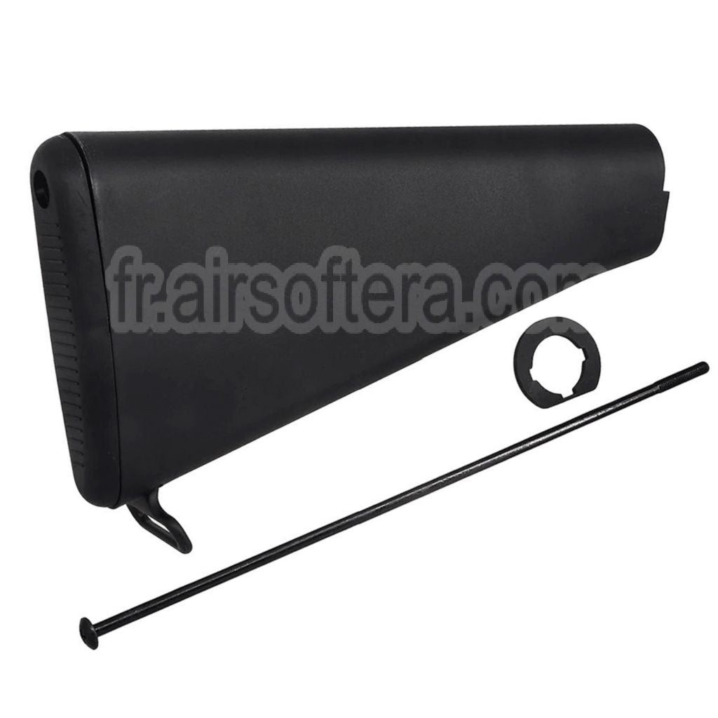 E&amp;C Polymère M16VN Crosse Fixe Convient pour E&amp;C M4 M16 Série AEG Fusil Airsoft Noir
