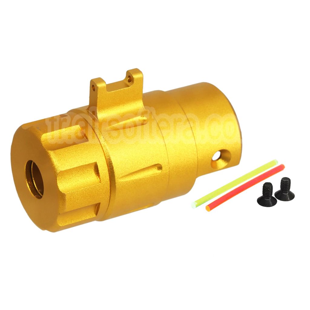 5KU CNC Aluminium Intégré Fibre Optique Guidon Silencieux Adaptateur Kit -14mm CCW sens antihoraire Fileté Convient pour Action Army AAP01 GBB Pistolet Airsoft