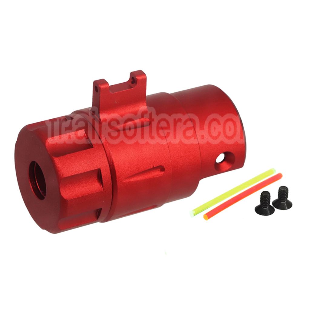 5KU CNC Aluminium Intégré Fibre Optique Guidon Silencieux Adaptateur Kit -14mm CCW sens antihoraire Fileté Convient pour Action Army AAP01 GBB Pistolet Airsoft
