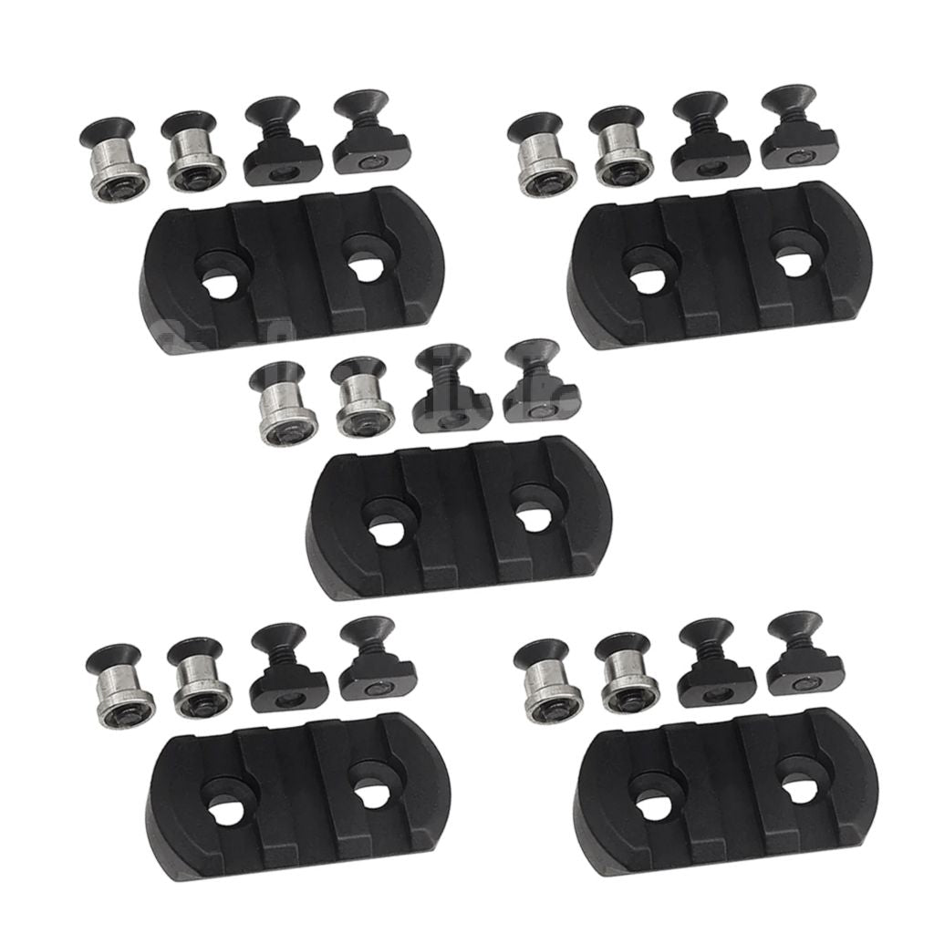 AirsoftEra 5pièces Aluminium 3-Slots Rail Section Convient pour M-LOK et KeyMod Garde-Main System Noir