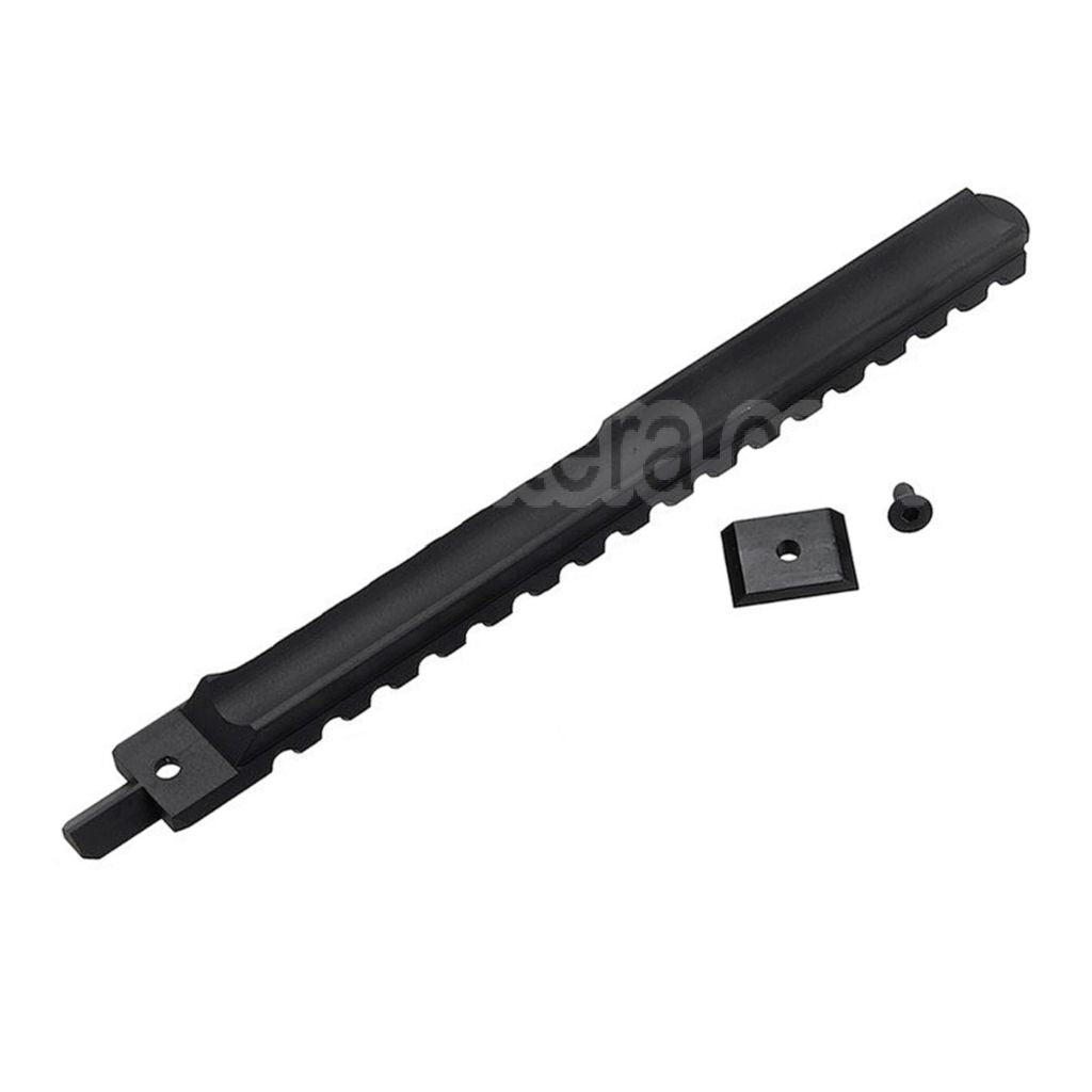 VFC CNC Aluminium 210mm M1913 20mm Picatinny Top Rail avec Adaptateur Convient pour Cybergun FNC GBB Fusil Airsoft Noir