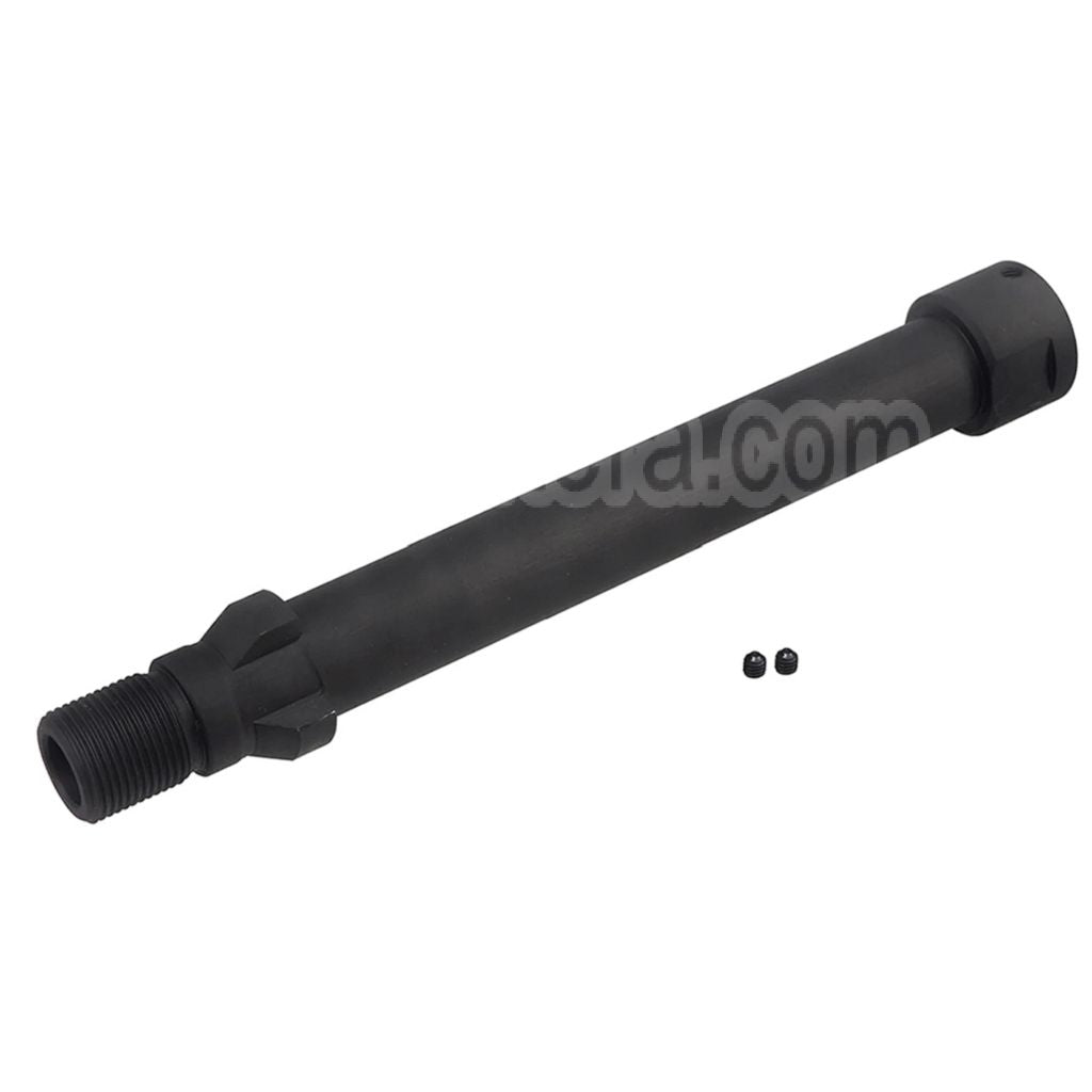 BBT 142mm CNC Acier Canon Extérieur -14mm CCW sens antihoraire Convient pour Maruyama SCW-9 PRO-G Série GBB SMG Fusil Airsoft Noir